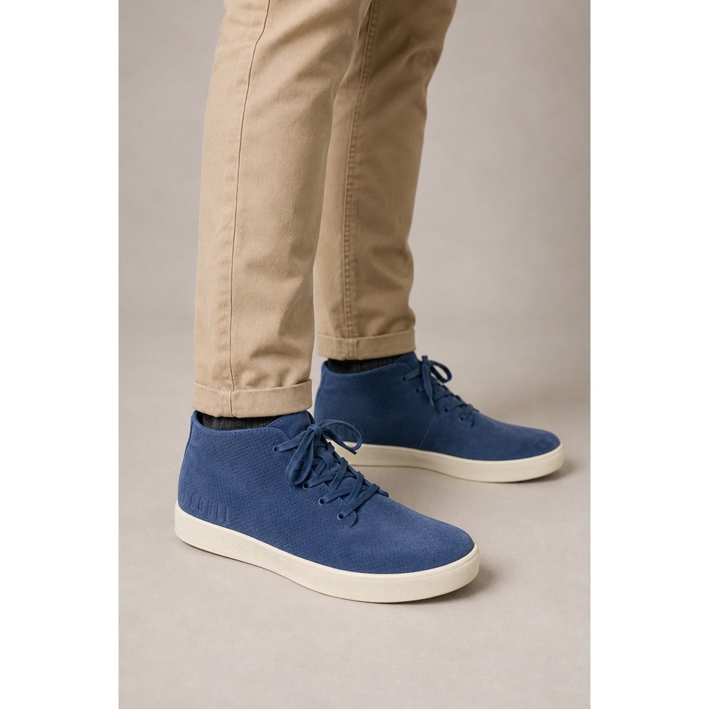 NOBULL Men's Blue‎ Perforated Suede Mid Sneakers Size 10.5